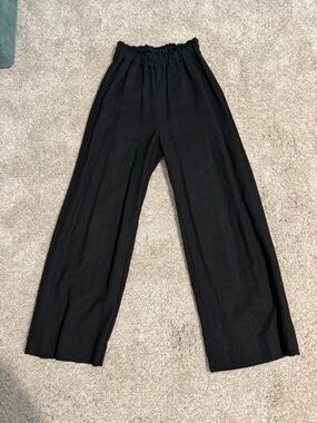 Abercrombie & Fitch Black Elastic Waist Wide Pants